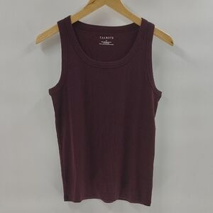 Talbot's Sleeveless Ribbed Tank Size Medium Burgundy Maroon Stretch